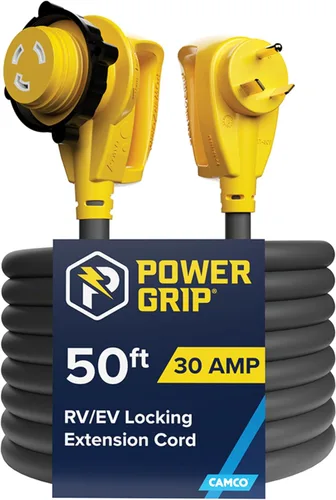 Vista 7 de Cable de alimentación eléctrica, de Camco, 55191, 25 pulgadas, de PowerGrip, con mango, 30 Amp