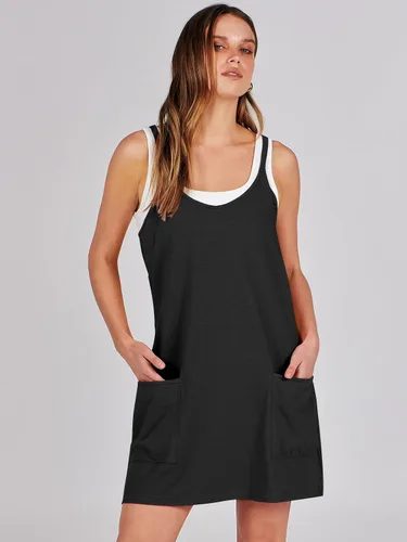 Vista 7 de Caracilia Minivestido de verano para mujer, casual, sin mangas, con tirantes delgados, vestido de verano atlético corto para entrenamiento de tenis
