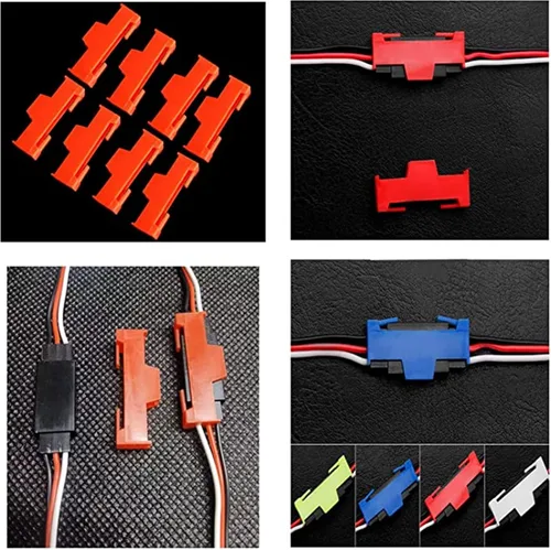 Vista 6 de Skrnrhrery Cable adaptador servo Y, 10 piezas 11.8 in conector servo Y y 30 piezas de cable de extensión servo clip de conector de seguridad