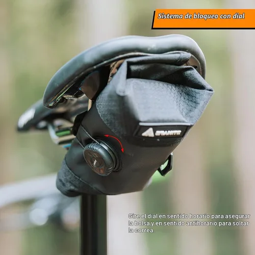 Vista 5 de Granite Quiver - Bolsa para sillín de bicicleta, sistema de bloqueo de dial, apto para goteros