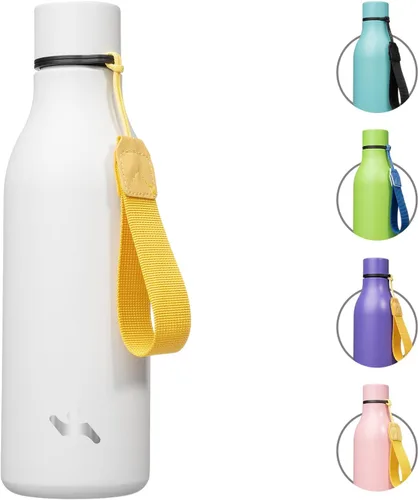 Vista 50 de Konokyo Botella de agua aislada con correa, botella de agua de acero inoxidable de 18 onzas de doble pared con aislamiento al vacío, frasco de Verde