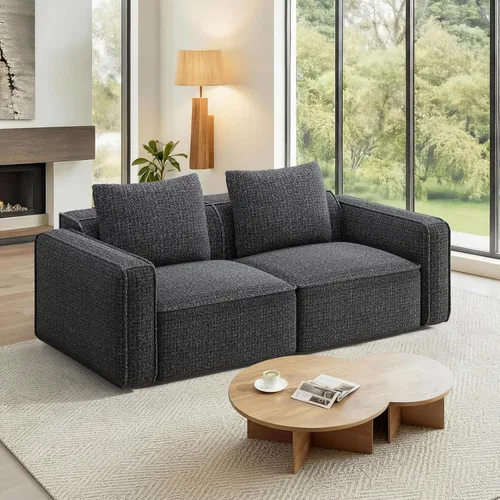 Vista 14 de Welzona Sofá modular de 132 pulgadas, sofá modular bloqueado, sofás con marco de madera para sala de estar, sofá en forma de U de 22 pulgadas