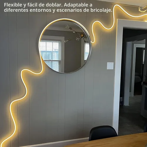 Vista 6 de Luces de tocador para espejo, luces de maquillaje estilo Hollywood con atenuador y fuente de alimentación, impermeables, 16.0 pies/16.4 ft, 600 LED