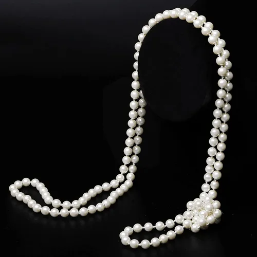 Vista 3 de BABEYOND - Collar de perlas sintéticas estilo art deco de la década de 1920, collar de perlas largas para fiesta de disfraces de estilo Gatsby