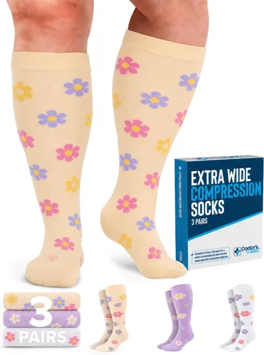 Vista 8 de Doctor's Select® Plus Size Compression Socks for Women Wide Calf - 3 Pairs