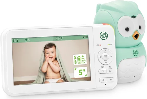 Vista 15 de LeapFrog Monitor de video para bebés: pantalla a color de 5 pulgadas, batería de 31 horas, FHSS seguro sin WiFi, zoom panorámico remoto, visión