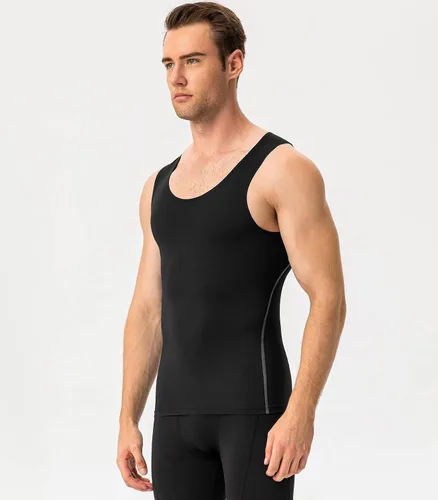 Vista 4 de Paquete de 13 camisetas de compresión atléticas para hombre, camiseta sin mangas de ajuste seco, camiseta deportiva para correr, gimnasio, camisetas