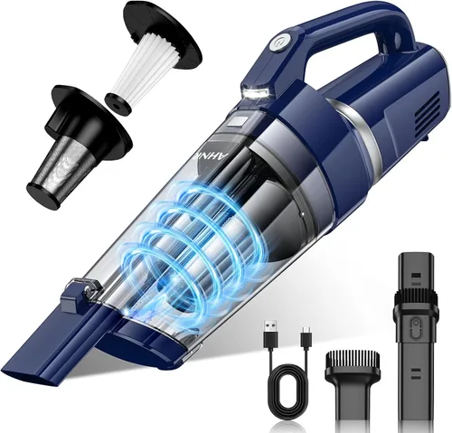 Vista 9 de AHNR Aspiradora de mano inalámbrica, 16000 PA potente succión de mano inalámbrica recargable con luz LED y 2 filtros HEPA, aspiradora portátil