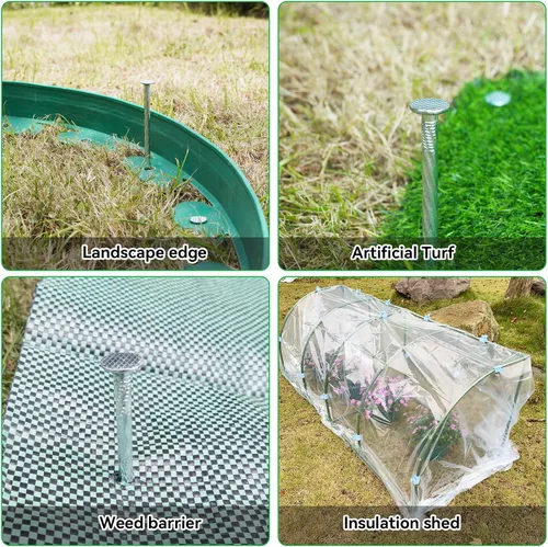 Vista 7 de Clavos Espirales para Paisajismo de Servicio Pesado de 8 pulgadas - Estacas de Jardín de Metal Galvanizado Sólido para Fijar Bordes de Adoquines