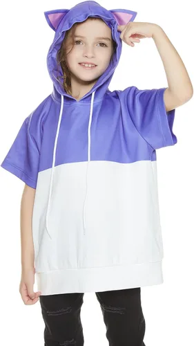 Vista 3 de Roocnie Kids Luz Cosplay Shirt Girls The Owl House Costume Luz Noceda Anime Hoodied Pullover Child Short Sleeve T-Shirt Top