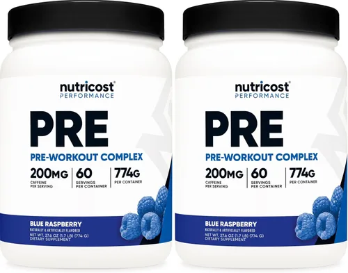 Vista 11 de Nutricost Polvo de pre-entrenamiento complejo (30 porciones, frambuesa azul) - Suplemento pre-entrenamiento con beta-alanina, taurina y aminoácidos