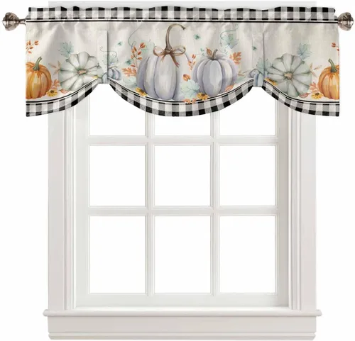 Vista 33 de Cenefas de Navidad de invierno para ventanas, cortinas de cocina con bolsillo para barra, cortinas con aislamiento térmico para ventana de baño