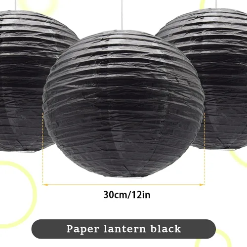 Vista 2 de 6 linternas de papel decorativas redondas colgantes