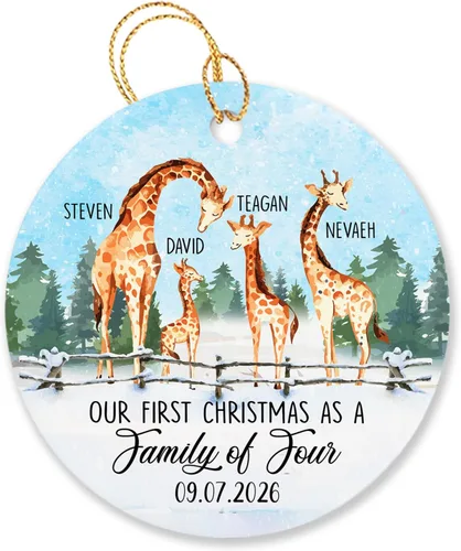 Vista 19 de Adorno de Navidad personalizado de segundo regalo para bebé, hijo, hija, nombre personalizado, reno, corona de bebé, adorno de Navidad 2025, adorno
