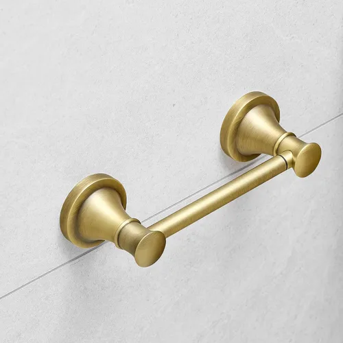 Vista 2 de Hoimpro Sujetador de papel higiénico montado en la pared, resistente a la oxidación, accesorios de baño, colgador de papel higiénico en latón antiguo