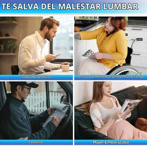 Vista 5 de Cojín lumbar de espuma viscoelástica LoveHome con funda de malla 3D, con diseño de firmeza equilibrada para reducir el dolor de espalda, ideal