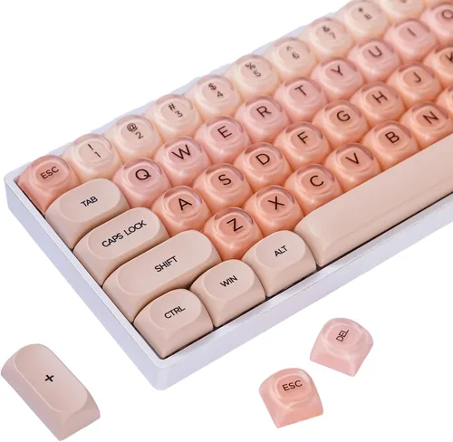 Vista 12 de Guffercty kred XDA Profile - Teclas negras minimalistas 75% Dye-sub PBT con teclas ISO para teclado mecánico MAC 60% 65% 75% 96% (muñeca negra)