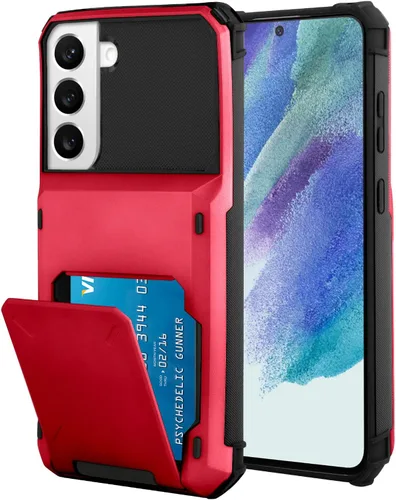 Vista 112 de Funda tipo cartera para Samsung Galaxy S22 con ranura para 2 tarjetas de crédito Funda a prueba de golpes Hybrid Heavy Duty Protection Armor Funda