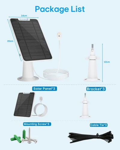 Vista 8 de Cargador de panel solar de 6 W compatible con cámara de seguridad Arlo Ultra/Ultra 2/Pro 3/Pro 4/Pro 3 Floodlight, paneles solares de carga IP65