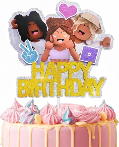 Vista 15 de Decoración para Tarta de Videojuego - Decoración de Tarta de Juego de Cartón Brillante para Jugadores, Diseño Llamativo, Instalación Firme y Fácil