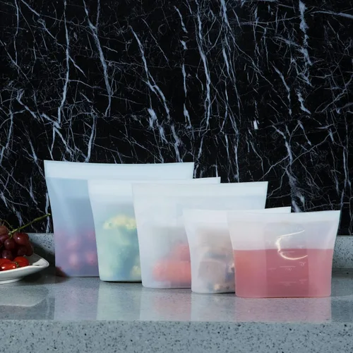 Vista 6 de Winrock Bolsa de almacenamiento de alimentos de silicona reutilizable, para microondas, horno, nevera, congelador y recipientes sellados