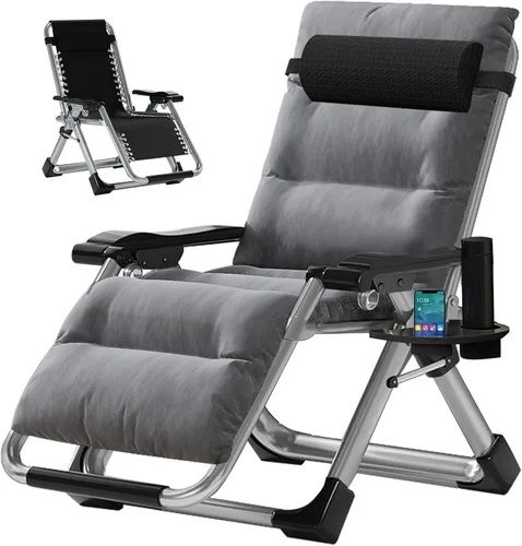 Vista 11 de ABORON Silla de Gravedad Cero, Sillas de Salón Plegables Premium para Césped y Exteriores, Sillas de Patio Reclinables Resistentes y Ajustables