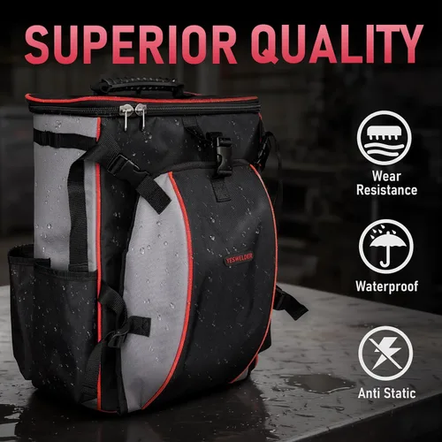 Vista 4 de YESWELDER Mochila de Soldador Paquete de Equipo Extremo con Casco de Seguridad
