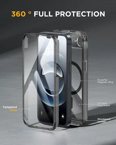Vista 11 de Miracase Serie de vidrio para iPhone 11 de 6.1 pulgadas, funda protectora de cuerpo completo resistente mejorada con protector de pantalla de vidrio
