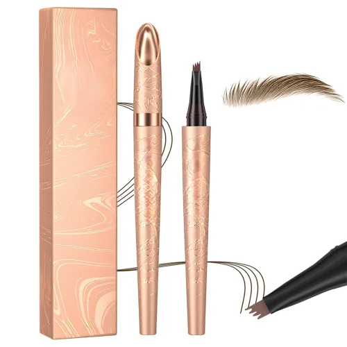 Vista 8 de Lápiz de cejas Microblading, 3D resistente al agua, 4 puntas, microblading para cejas, maquillaje de cejas con relleno de huecos, maquillaje