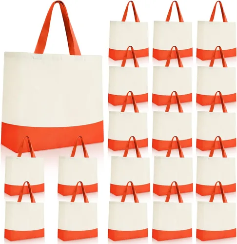 Vista 10 de Silkfly Paquete de 20 bolsas de lona grandes de 18.5 x 15 pulgadas, bolsas de lona reutilizables para sublimación a granel, bolsas de algodón