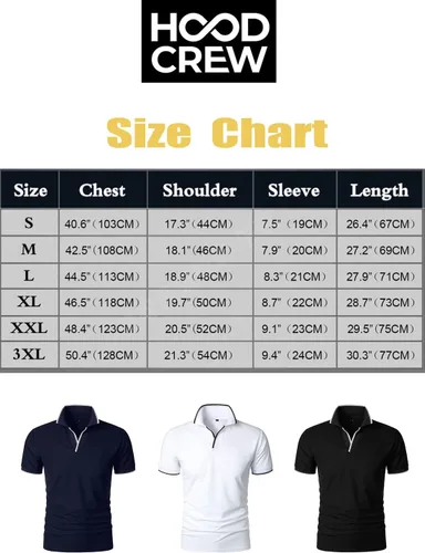 Vista 6 de HOOD CREW Polo para hombre, diseño básico, informal, con cuello en V