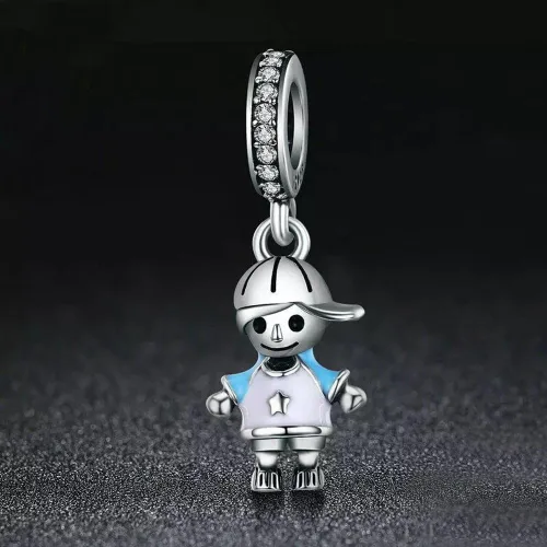Vista 5 de ABAOLA Abalorios colgantes de plata de ley 925 para niños o niñas para pulsera y collar de moda, Plata esterlina