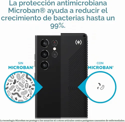 Vista 6 de Speck Productos Funda Presidio2 Grip Samsung Galaxy S22 Ultra, bisel elevado, Negro/Negro/Blanco