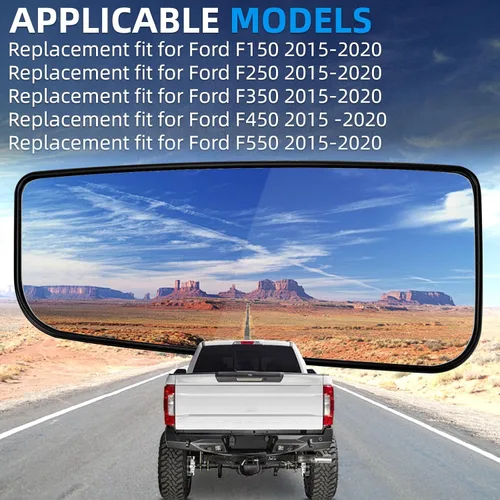 Vista 6 de Espejo Lateral del Conductor de Repuesto para Ford F150 2015-2020, F250 F350 F450 F550 2017-2020 - Vidrio de Espejo de Remolque Inferior, Vidrio