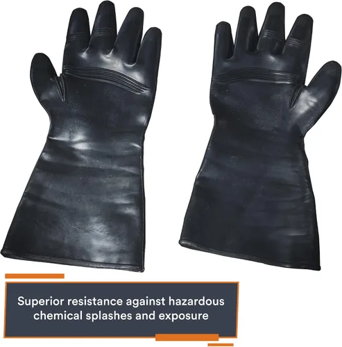 Vista 3 de MIRA - Guantes protectores de seguridad NC-11 CBRN Guantes de trabajo industriales reutilizables resistentes a productos químicos 1 par XS a XXL