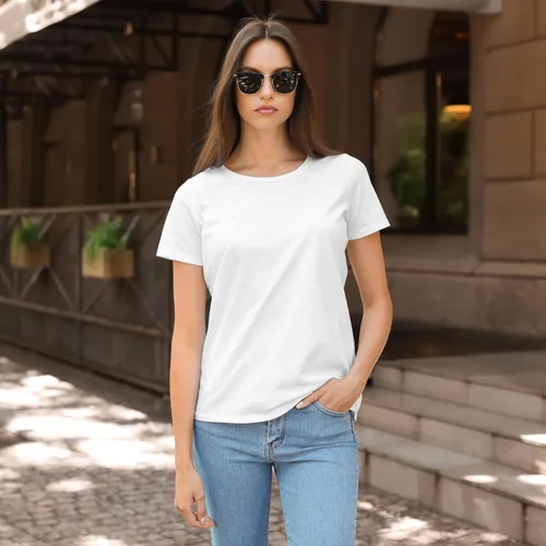 Vista 2 de Sexy Basics - Pack de 5 y 10 camisetas de color básicas, elásticas, casuales y activas de algodón para mujer