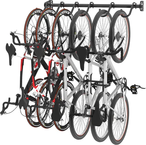 Vista 8 de FLEXIMOUNTS - Soporte de pared para 4 bicicletas, resistente, para hogar y garaje, capacidad hasta de 200 lb