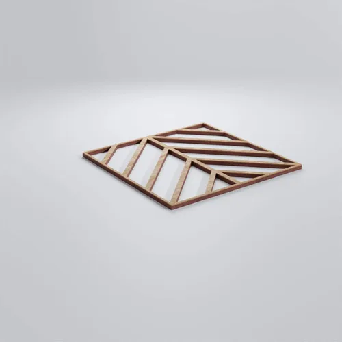 Vista 3 de 7 3/8"W X 7 3/8"H Extra Pequeña Génova Decorativos Paneles De Pared De Madera Calado, Roble Rojo