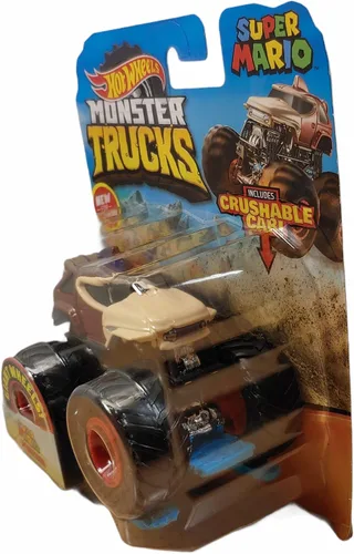 Vista 5 de Hot Wheels Monster Trucks Escala 1:64 Super Mario Donkey Kong 30/75 Incluye Coche Triturable