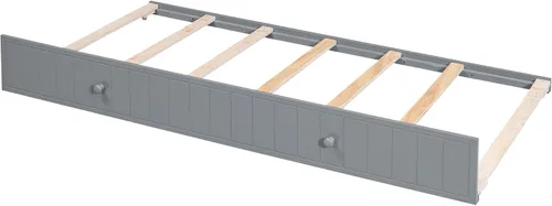Vista 7 de Merax - Sofá cama de tamaño individual con nido, brazos de almacenamiento y estación de carga, marco de cama de madera gris para dormitorio