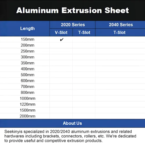 Vista 2 de Perfil de Extrusión de Aluminio con Ranura en V de 150mm 2020, Riel de Aluminio Extruido Serie 2020 150mm, Extrusión de Aluminio 20x20, Extrusión