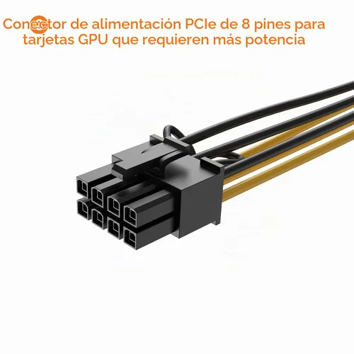 Vista 4 de CableCreation Cable adaptador de alimentación PCIe Express de 6 pines a 8 pines, paquete de 2 unidades, 4 pulgadas