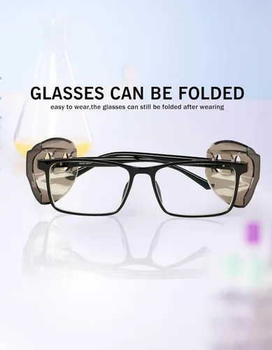 Vista 7 de 2/4 pares de protectores laterales para lentes graduados, protectores laterales flexibles para lentes graduados, se adaptan a anteojos pequeños a