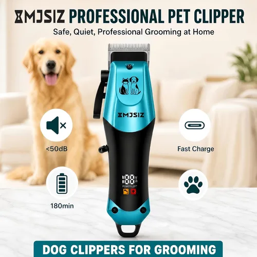 Vista 3 de Dog Clippers for Grooming, Cordless Low Noise Pet Trimmer for Dogs Blue
