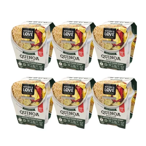 Vista 10 de Kitchen & Love Jalapeño y pimienta asada Quinoa Quick Meal Paquete de 6 Vegana, sin gluten, lista para comer, no requiere refrigeración