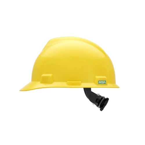 Vista 18 de MSA 495851 V-Gard - Casco de seguridad, con suspensión de trinquete Fas-Trac III, carcasa de polietileno, protección anti-impacto superior, correas