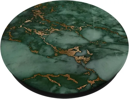 Vista 2 de Elegante PopSockets PopSockets con patrón verde bosque oscuro y verde jade: agarre intercambiable para teléfonos y tabletas