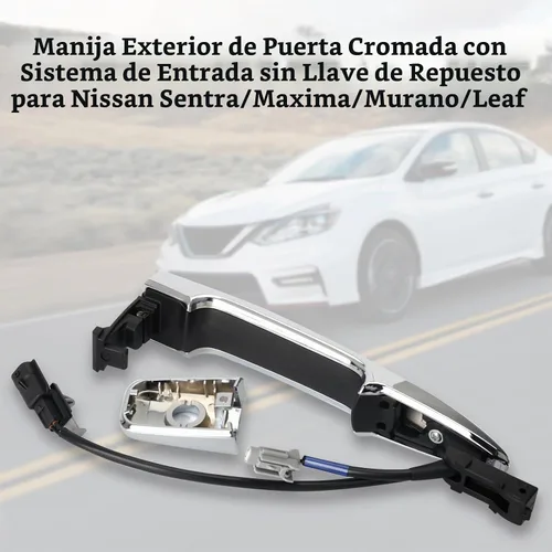 Vista 4 de 806469N00A Manija de puerta cromada exterior delantera izquierda lado del conductor, con sensor y sistema de entrada inteligente sin llave