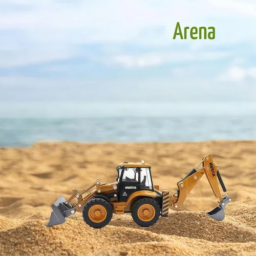 Vista 6 de Retroexcavadora, excavadora, camión, juguetes para niños, 1/50, construcción de vehículos de ingeniería de metal, tractor, colección de modelos