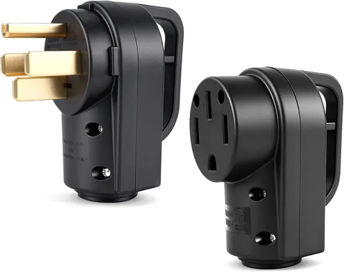 Vista 16 de Enchufe macho de repuesto para autocaravana 30A, TT-30P para cable Negro